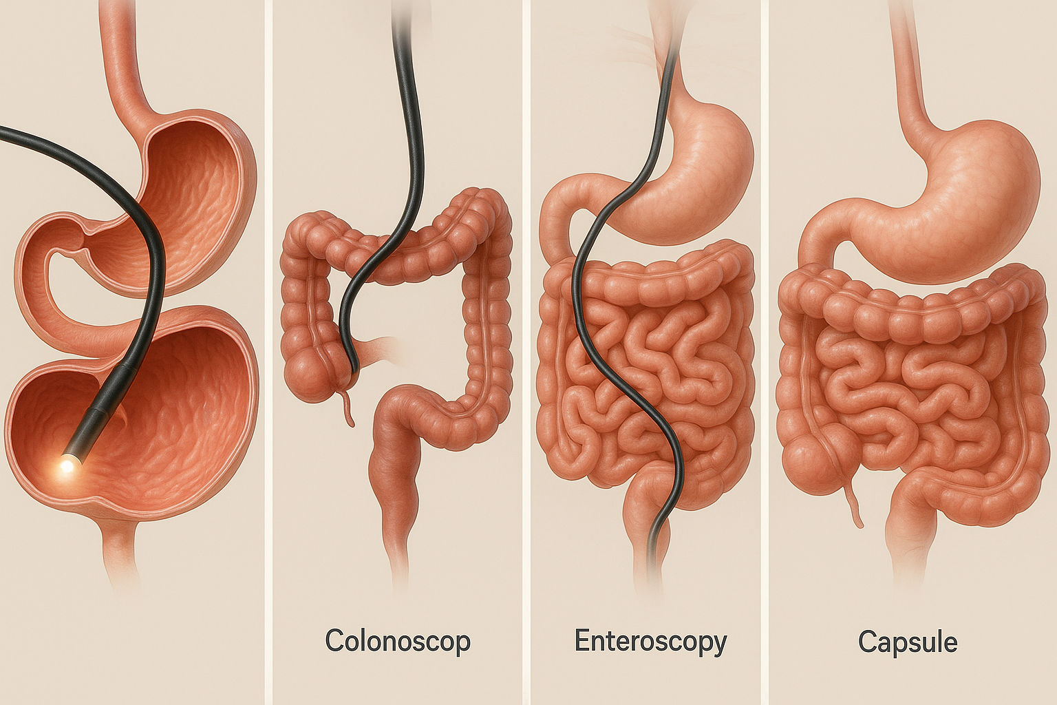 Tipuri de endoscopie digestivă - superioară, inferioară, enteroscopie și capsula endoscopică