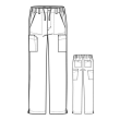 Pantaloni uniforma medicala, W123, barbat, rosu