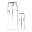 Pantaloni uniforma medicala, PRO 5619T, barbat, alb