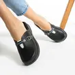 Saboti medicali din piele naturala, talpa cu gel, culoare neagra
