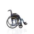 Scaun cu rotile pentru transportul pacientilor, pliabil, din otel, buzunar pentru documente, cotiere laterale pliabile, suport picioare ajustabil, 120 kg, CP102-45