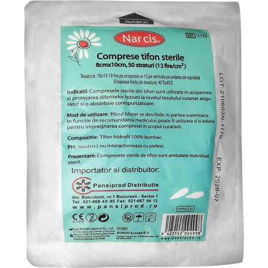 Comprese sterile tifon 10x8cm