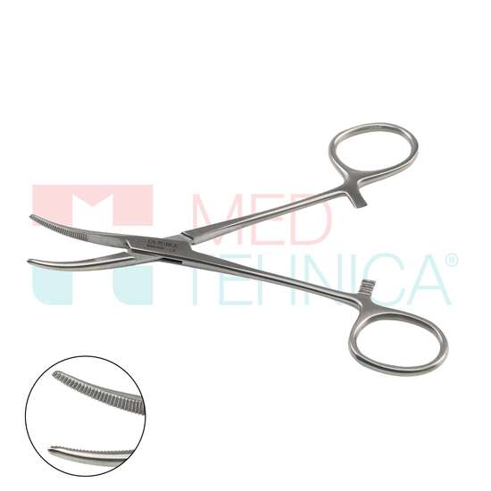 Pensa hemostatica KELLY, curbata, 14cm