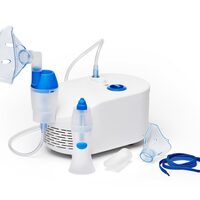 Aparat aerosoli(Nebulizator) Omron C102, Total 2-in-1, cu compresor si irigator nazal, pentru copii si adulti