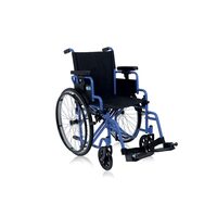 Scaun cu rotile pliabil, din otel, cu 2 roti din PVC si 2 din aluminiu, cotiere rabatabile, supor picioare detasabil, 150 kg, CP110B-46