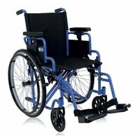 Scaun cu rotile pliabil din otel, buzunar pentru documente, suport picioare detasabil, cotiere rabatabile, 150 kg, CP110B-48