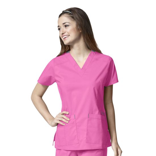 Bluza uniforma medicala, WonderFLEX, dama, roz