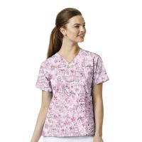 Bluza uniforma medicala, Prints, dama, multicolor