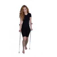 Carja ortopedica medicinala, sprijin, antebrat, reglabila telescopic pe inaltime la buton, adulti, aluminiu, de mers, gri, maner anatomic, ochi de pisica, BRW01