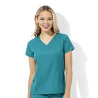 Bluza uniforma medicala, WonderTech, dama, anchior, turcoaz