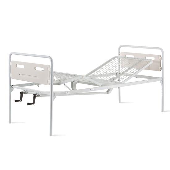 Pat pentru pacienti imobilizati, mecanic, reglabil, cu 4 sectiuni, stalp de ridicare si suport IV, Antano, 90 x 209,5 x 95,5 cm