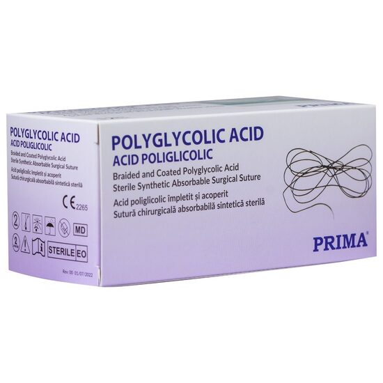 Sutura chirurgicala acid poliglicolic, PRIMA, 75cm ac rotund