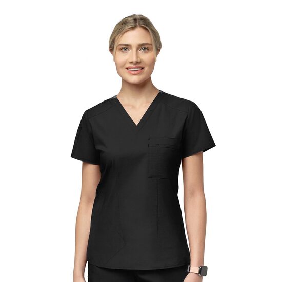 Bluza uniforma medicala, WonderFLEX, 6218-BLAC