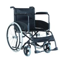 Scaun rulant (fotoliu rulant cu antrenare manuala) pliabil, ultrausor, din otel, cotiere fixe, suport picioare detasabil, 110 kg, KY809F-46