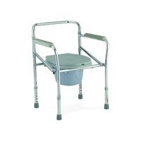 Scaun de toaleta pentru persoane cu dizabilitati, de camera, ajustabil, otel cromat, cu galeata, colac si capac, inaltime reglabila, KY894
