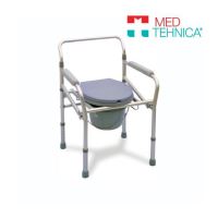 Scaun de toaleta pentru persoane cu mobilitate redusa, ajustabil, material aluminiu, cu galeata, colac si capac, KY894L