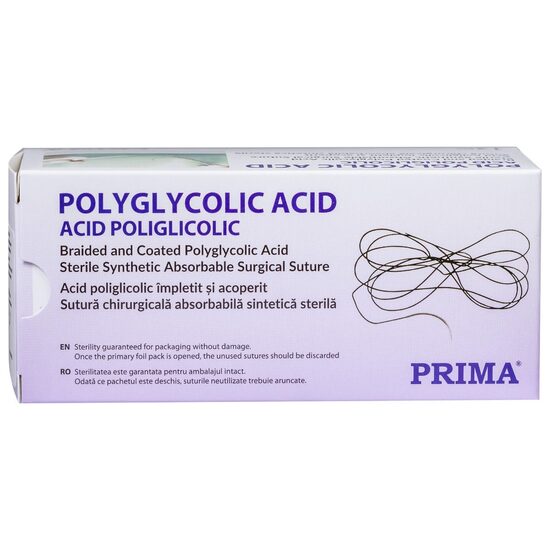 Sutura PGA 75cm, ac tapercut 1/2, 30mm USP2