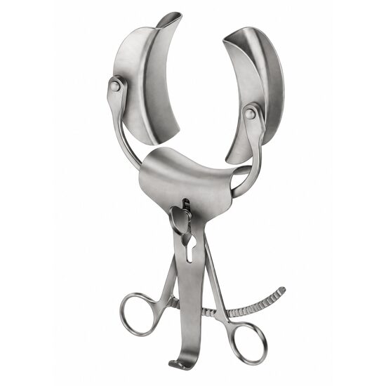 Retractor Collin, lame laterale 45 x 80 mm, lama centrala 50 x 75 mm, 22,5 cm