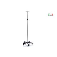 Stativ perfuzie cu tija din aluminiu anodizat, 4 carlige, pe roti, reglabil 135–240 cm MI433