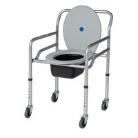 Scaun de toaleta cu roti, pliabil, metal HC401