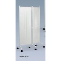 Paravan cadru otel, cu roti, 2 sectiuni si perdele lavabile