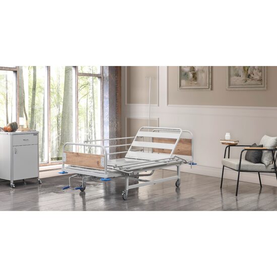 Pat pacient TM-D 4020, 2 sectiuni, reglaj manual, cu suport vas colector