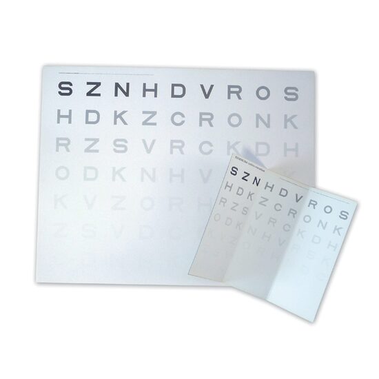 Plansa pentru sensibilitate la contrast, vedere de aproape, distanta 40 cm