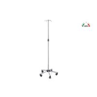 Stativ mobil pentru perfuzii cu 4 carlige, baza din inox