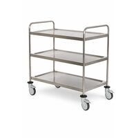 Carucior pentru transport instrumentar TTAC 3360, cu 3 polite, din otel inoxidabil