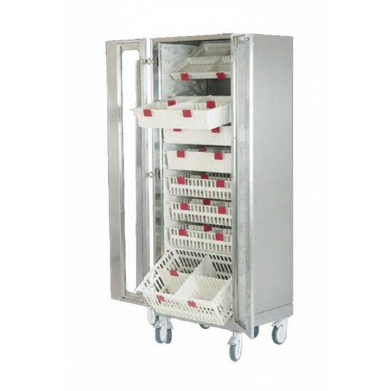 Dulap medical modular pentru medicamente, cu roti si recipiente din plastic, TDRU 2400