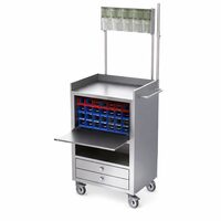 Carucior pentru anestezie, din inox, prevazut cu  sectiuni  pentru medicamente si suport perfuzie, TCDA 1500