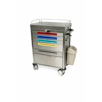 Carucior pentru pansamente, cu 5 sertare si inchidere centralizata, TCDE 1516