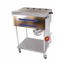 Carucior pentru pansamente, cu 2 sertare si suport perfuzie, TCDE 1540