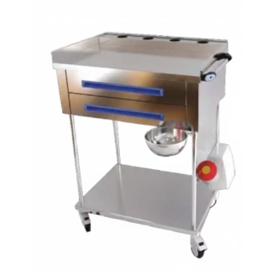 Carucior pentru pansamente, cu 2 sertare si suport perfuzie, TCDE 1540