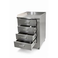 Carucior medical, din inox cu 4 sertare, TCDE 1546