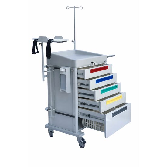 Carucior de urgenta cu 5 sertare si inchidere centralizata, TCEC 1400