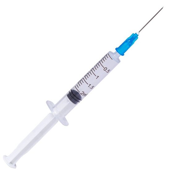 Seringi Luer Slip 2 ml cu ac 23G, sterile, de unica folosinta, 100 bucati
