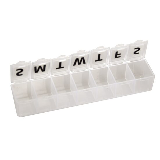 Organizator saptamanal pentru pastile, alb 25830