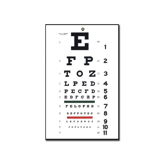 Optotip pentru testarea vederii, distanta 6 m, 28 x 56 cm, 31308