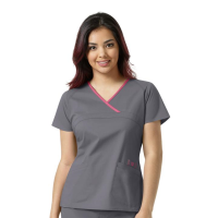 Bluza uniforma medicala, WonderFlex, dama, gri petrol
