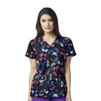 Bluza uniforma medicala, Four-Stretch Prints, dama, multicolor