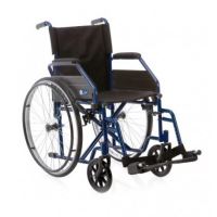 Scaun cu rotile pentru transportul pacientilor, pliabil, din otel, buzunar pentru documente, cotiere laterale pliabile, suport picioare ajustabil, 120 kg, CP102-45