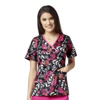 Bluza uniforma medicala, Prints, dama, multicolor