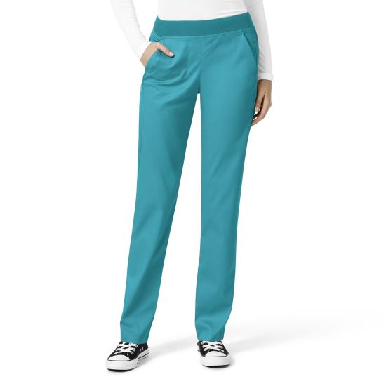 Pantaloni uniforma medicala, WonderWink PRO, dama, TEAL- turcoaz (inalt)
