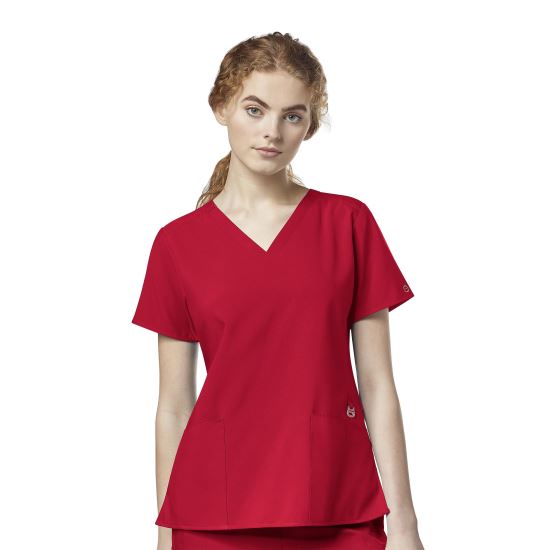 Bluza uniforma medicala, W123, dama, rosu