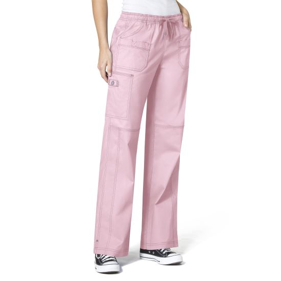 Pantaloni uniforma medicala, WonderFLEX, dama, roz pudrat