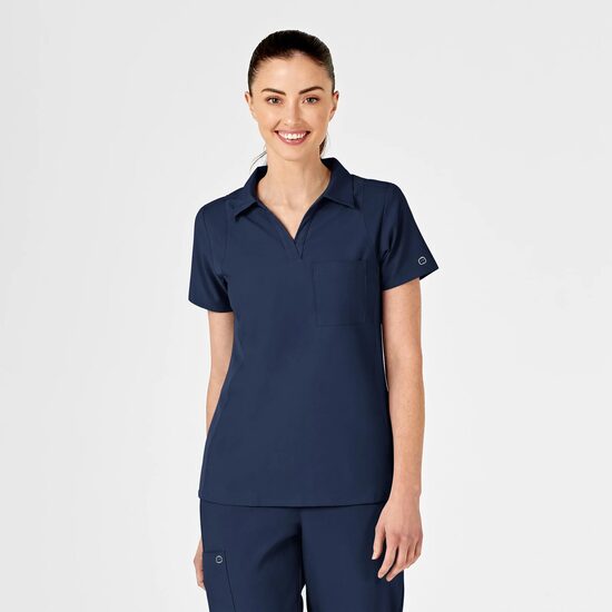 Bluza uniforma medicala, cu guler, W123, 6955-NAVY