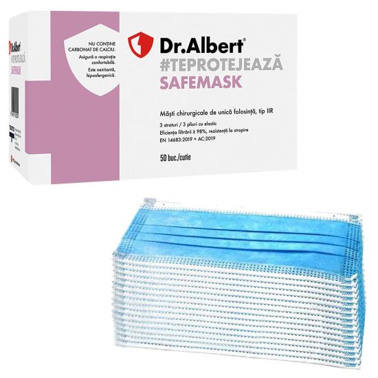 Masca chirurgicala 2R DR.ALBERT 50 buc/set