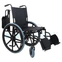 Scaun cu rotile pliabil, din otel, cotiere rabatabile, suport picioare detasabil, 110 kg, KY909B-46