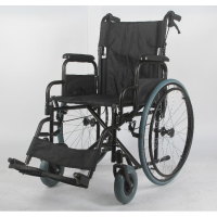 Carucior cu rotile (scaun rulant cu antrenare manuala) pliabil, din otel, cotiere detasabile, suport picioare detasabil, 110 kg, KY903AJ-46